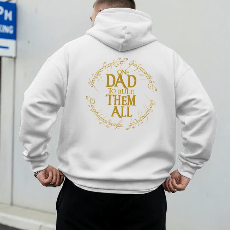 One Dad To Rule Them All Fantasy Nerd Dad Graphic Men's Hoodie Back Print