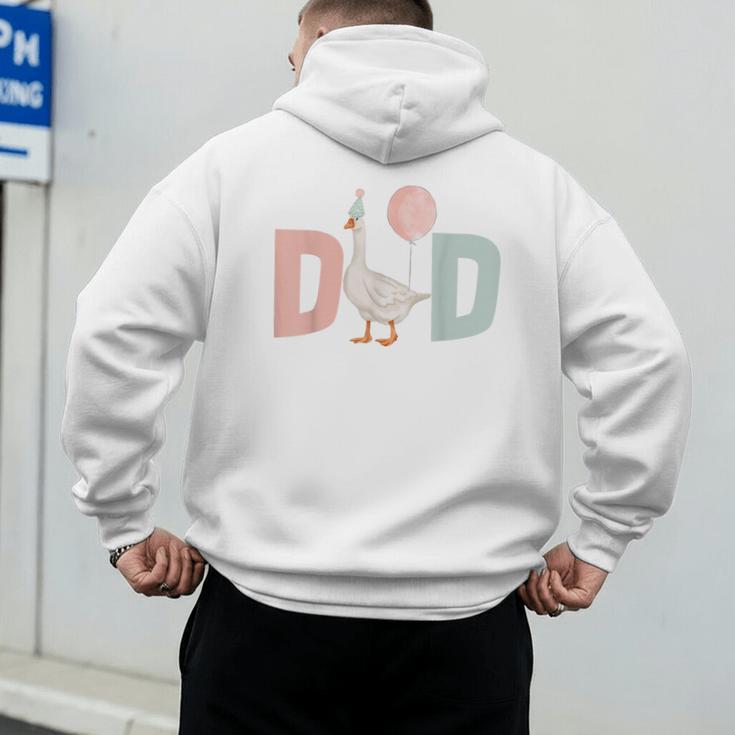 One Silly Goose Dad 1st First Birthday Family Matching Party Men's Hoodie Back Print