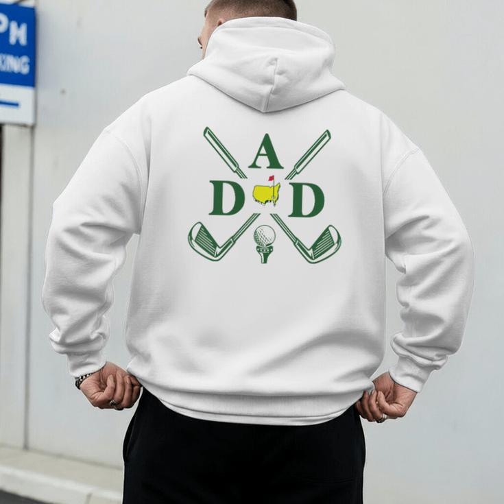 Par Dad Golf Matching Golfing Quote Party Pocket Men's Hoodie Back Print