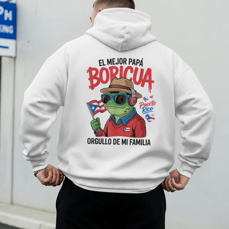 Puerto Rican Dad Idea For Men & Papá Boricua Coqui Frog Men's Hoodie Back Print