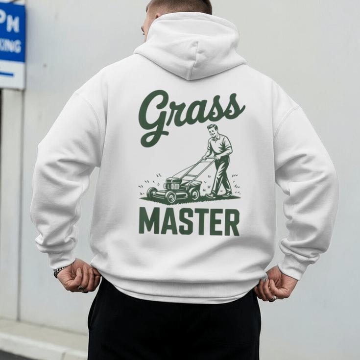 Push Lawn Mower Legend Grass Master Dad Mowing Men's Hoodie Back Print