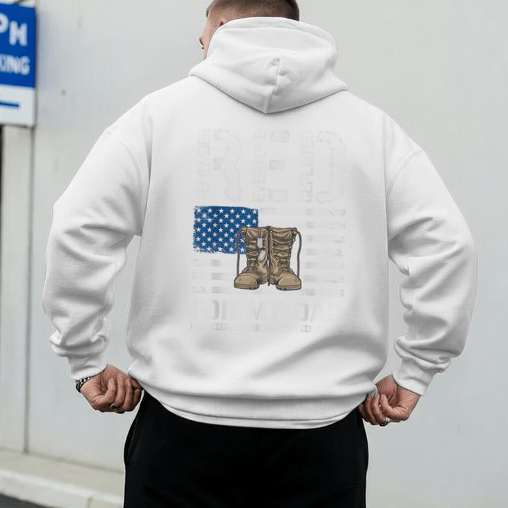 RED Friday For My Dad Military Veteran Deployed Men's Hoodie Back Print RED Friday For My Dad Military Veteran Deployed Men's Hoodie Back Print