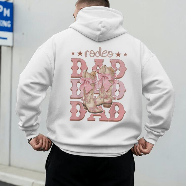 Rodeo Dad Pink Boots Coquette Cow-Girl Birthday Party Men's Hoodie Back Print