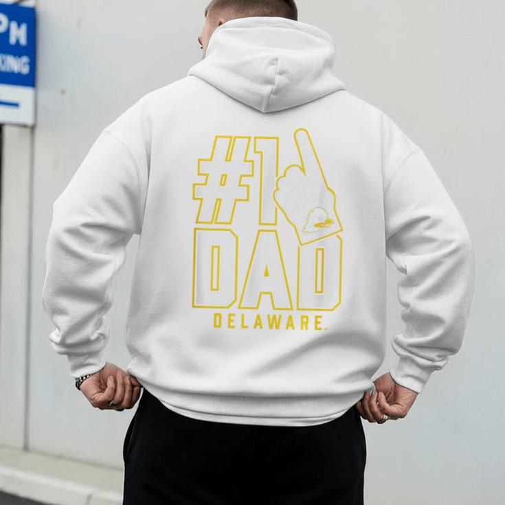 University Of Delaware Blue Hens 1 Dad Men's Hoodie Back Print
