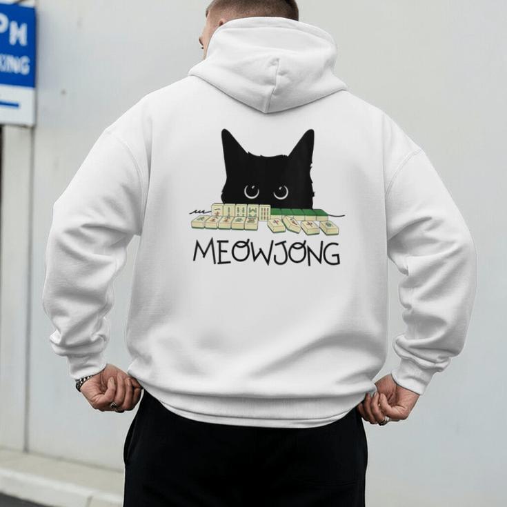 Women's Meowjong Cat Mahjong Chinese Game Cat Mom Dad Men's Hoodie Back Print