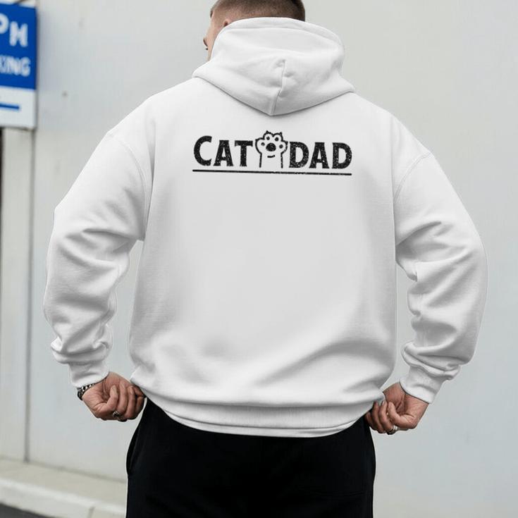 Worlds Best Cat Dad Ever Vintage Cat Dad Father Day Men Men's Hoodie Back Print