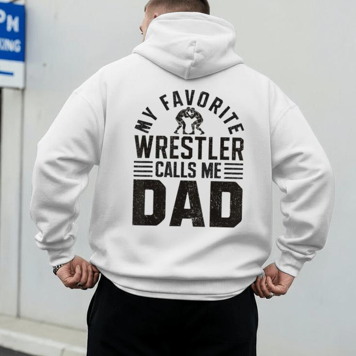 Wrestler Daddy Wrestling Dad Men's Hoodie Back Print