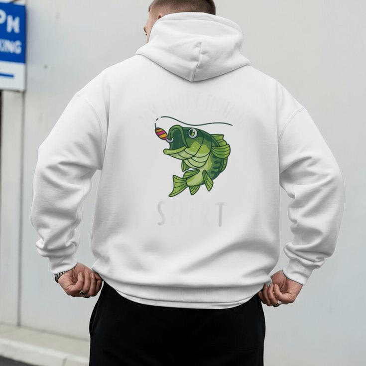 Youth Boy My Lucky Fishing-Shirt Bass Fish Dad Men's Hoodie Back Print