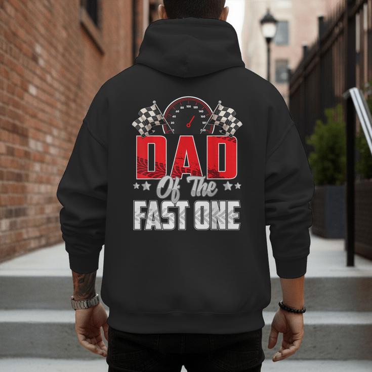 1 Year Old Racing Car Fast One Birthday 1st Family Dad Men's Hoodie Back Print