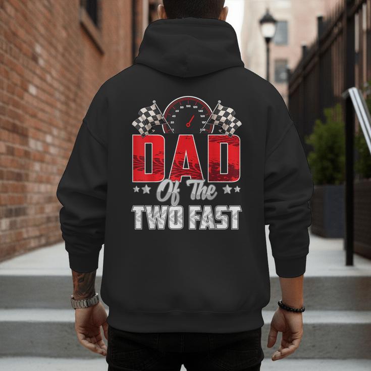 2 Year Old Racing Car Two Fast Birthday 2nd Family Dad Men's Hoodie Back Print