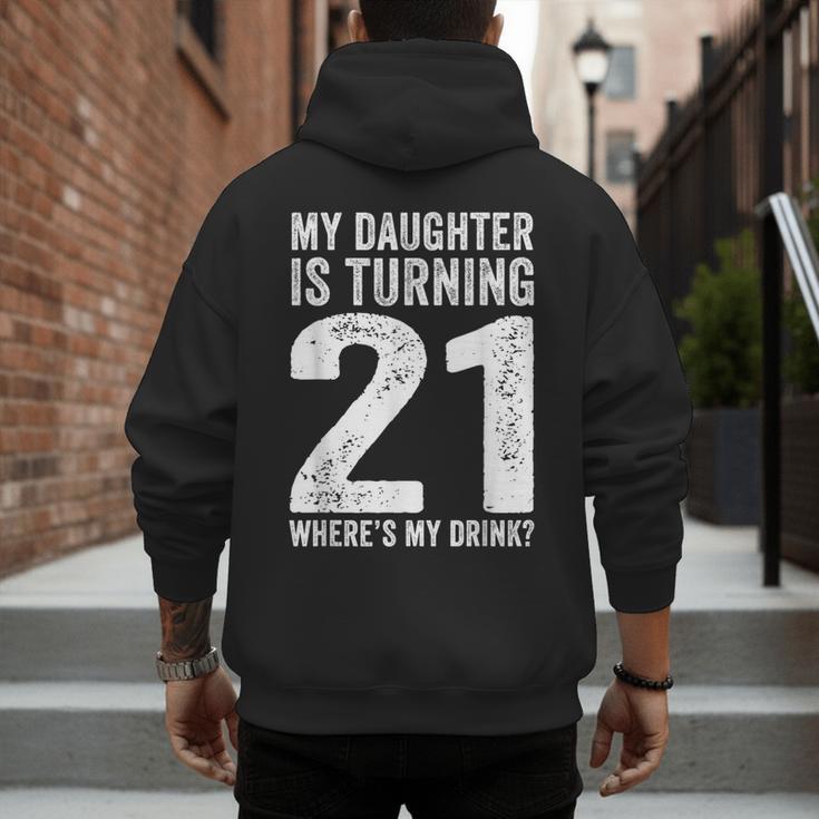 21st Birthday Dad Mom 21 Year Old Daughter Family Squad Men's Hoodie Back Print