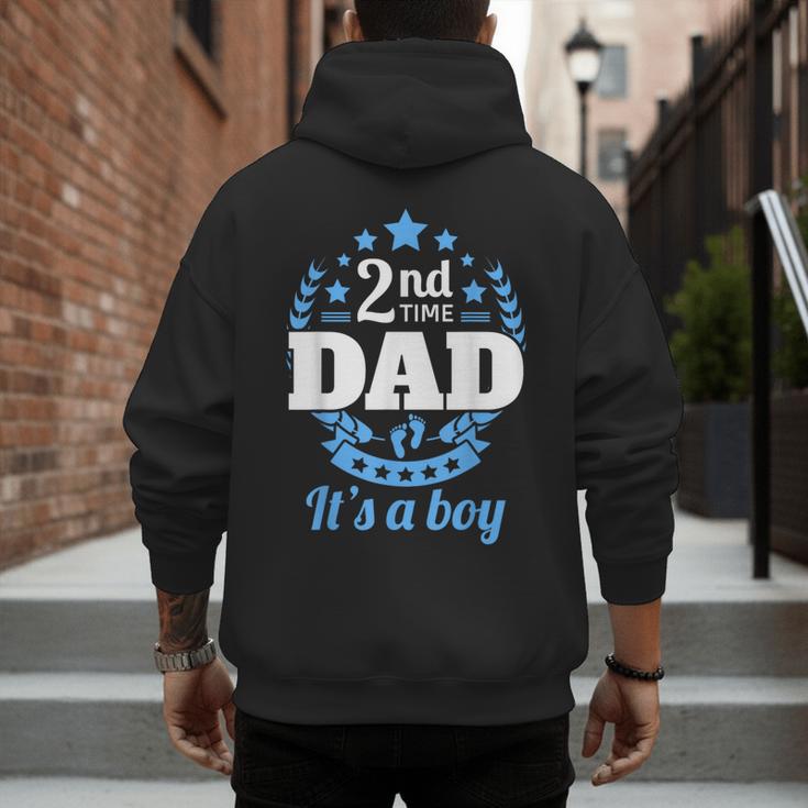 2nd Time Dad It's A Boy Dad Again Second Baby Announce Men's Hoodie Back Print