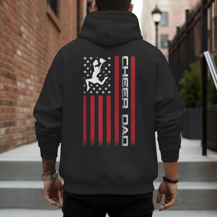 4th Of July US Flag Cheer Dad Shirt For Father's Cheer Men's Hoodie Back Print