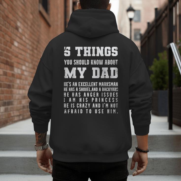 5 Things You Should Know About My Dad He's An Excellent Men's Hoodie Back Print