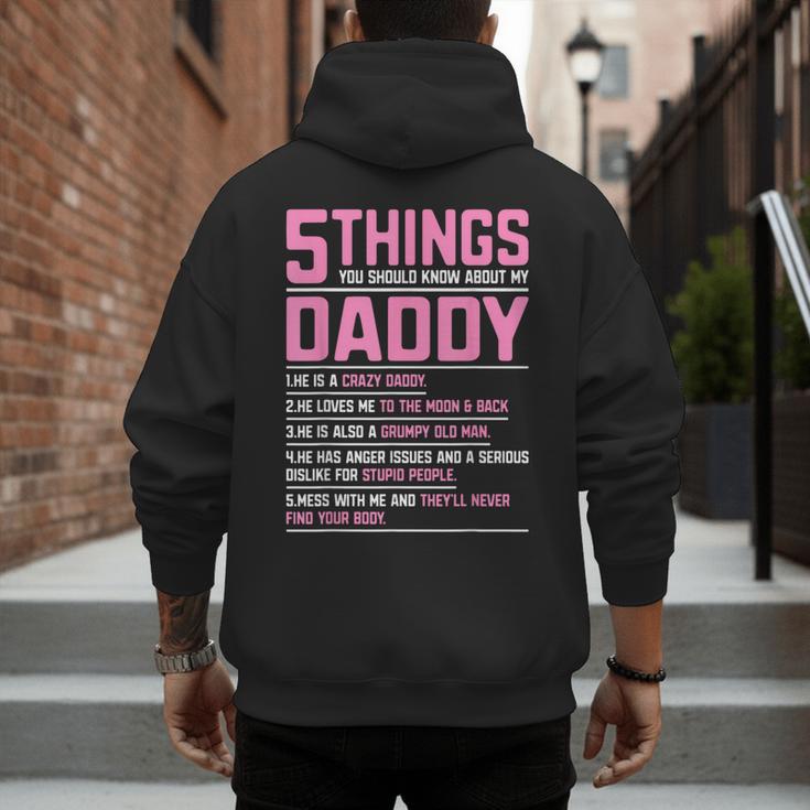 5 Things You Should Know About My Daddy Fathers Day Men's Hoodie Back Print