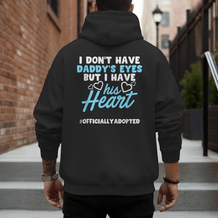 Adoption Announcement Day Dad Heart Small Men's Hoodie Back Print