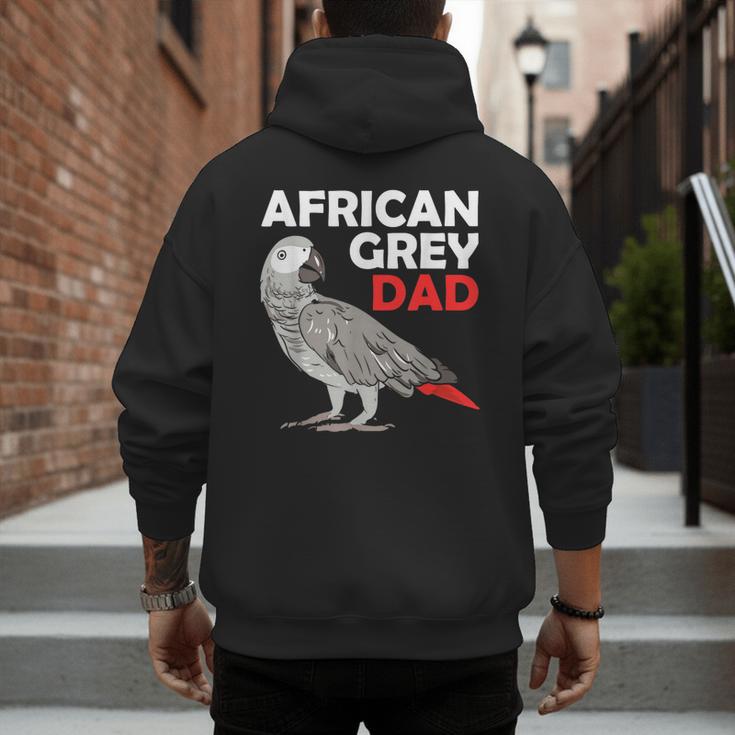 African Grey Parrot Dad Congo Bird Father Men's Hoodie Back Print