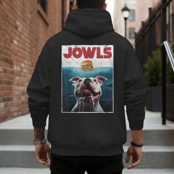 American Bulldog Jowls Burger Bully Dog Mom Dog Dad Men's Hoodie Back Print