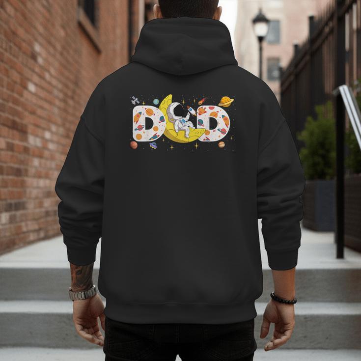 Astronaut Dad Space Birthday Planets Party Matching Family Men's Hoodie Back Print