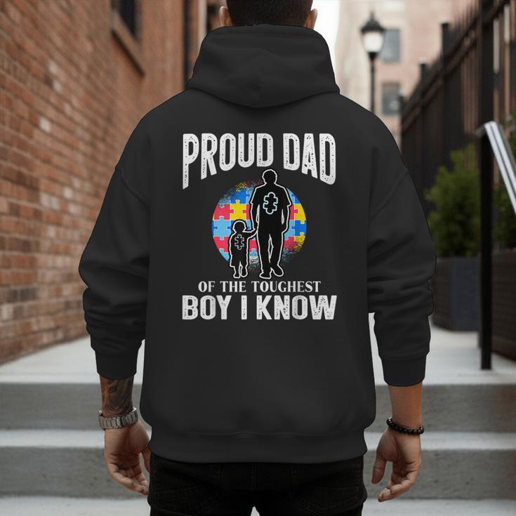 Autism Awareness For Proud Dad Support Autistic Kids Men's Hoodie Back Print