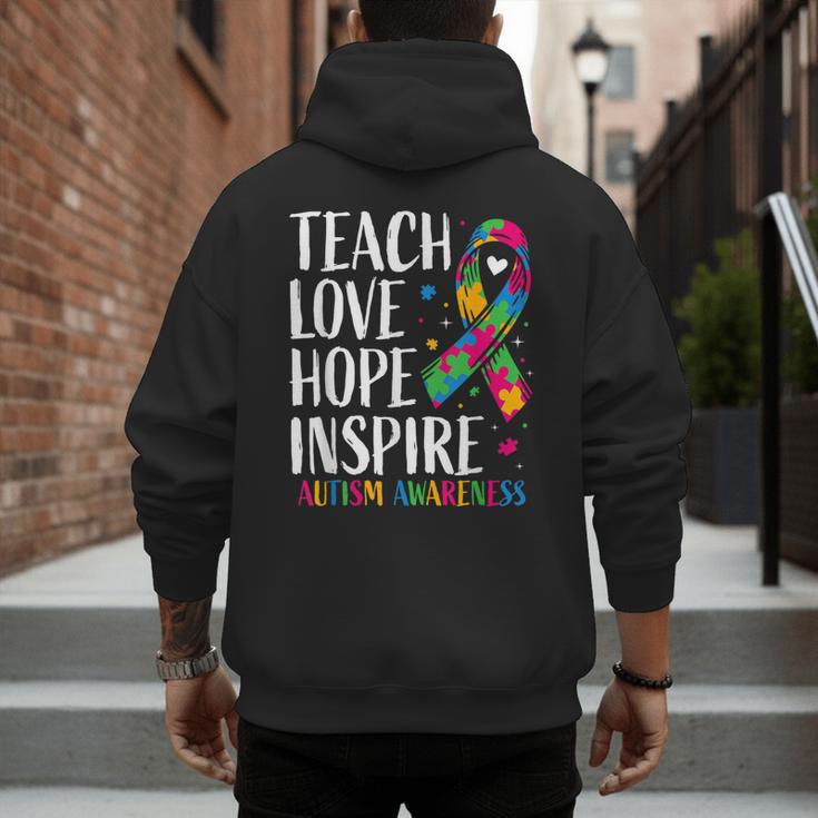 Autism Awareness Ribbon Mom Dad Kids Autistic Support Autism Men's Hoodie Back Print Autism Awareness Ribbon Mom Dad Kids Autistic Support Autism Men's Hoodie Back Print