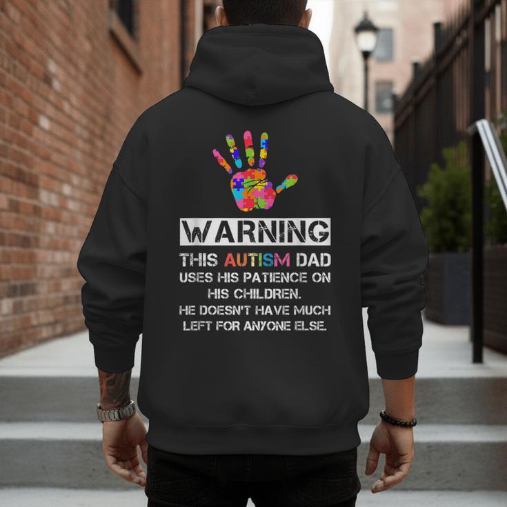 Autism Awareness Warning This Autism Dad T-Shirt Men's Hoodie Back Print