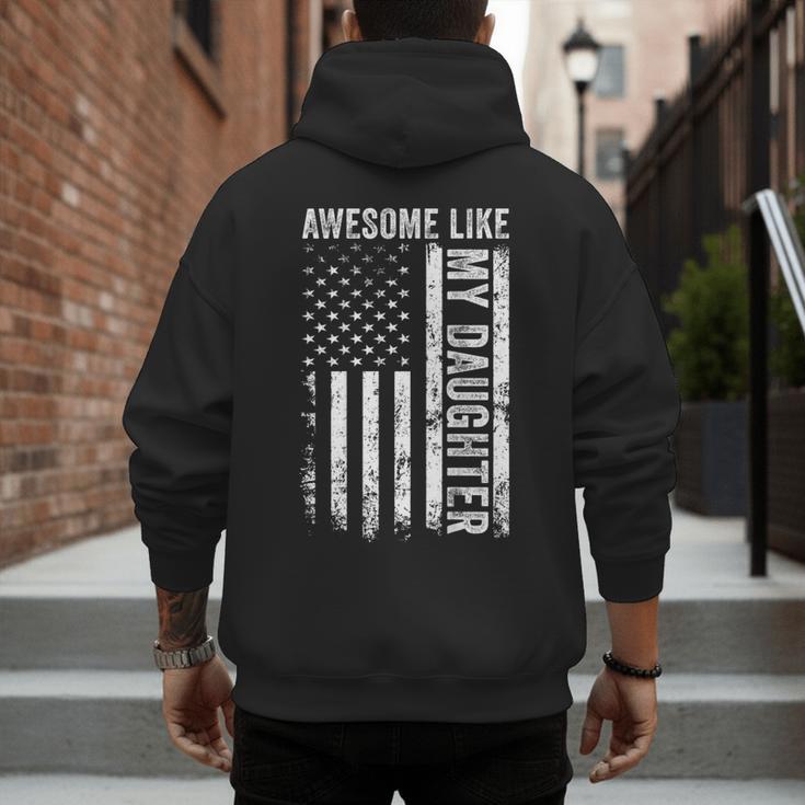 ON Back Awesome Like My Daughter Men Fathers Day Dad Men's Hoodie Back Print