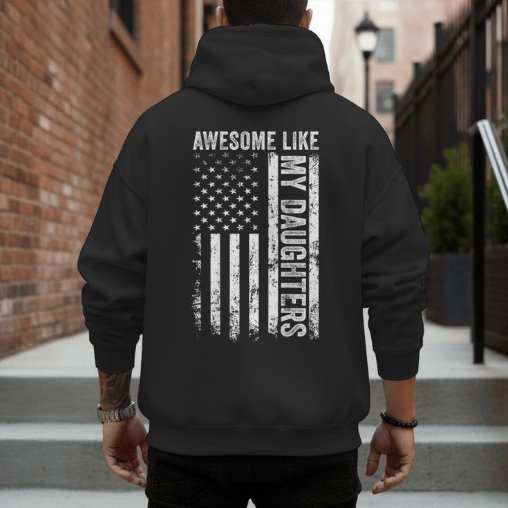 ON Back Awesome Like My Daughters Men Fathers Day Dad Men's Hoodie Back Print