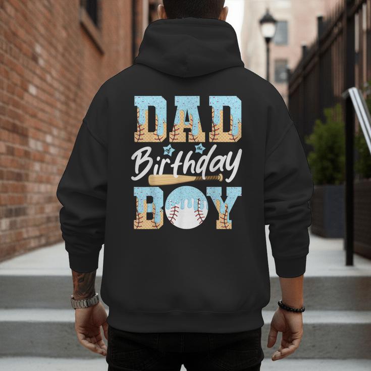 Baseball Ice Cream Drip Dad Of The Birthday Boy Baseball Men's Hoodie Back Print