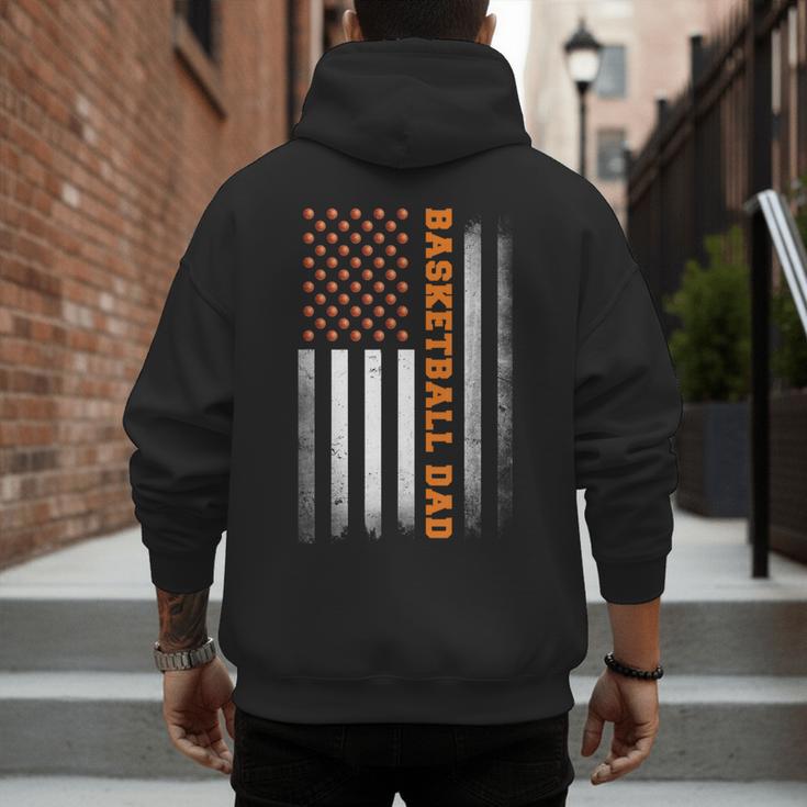 Basketball Dad USA US Flag Basketball Men Men's Hoodie Back Print Basketball Dad USA US Flag Basketball Men Men's Hoodie Back Print