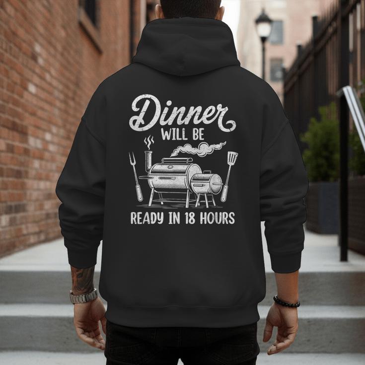Bbq Men Smoking Meat Smoker Grilling Barbecue Dad Men's Hoodie Back Print