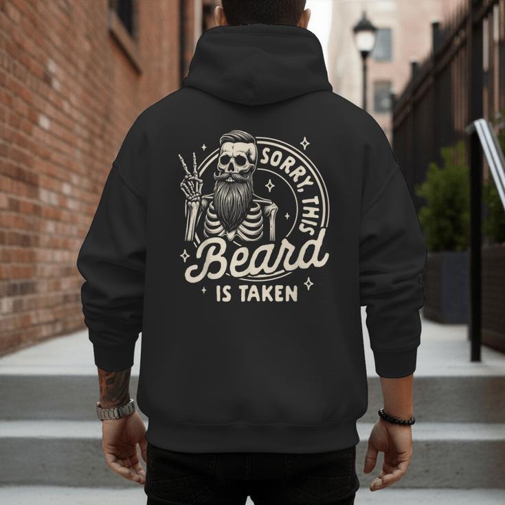 Bearded Dad Daddy Father’s Day Sorry This Beard Is Taken Men's Hoodie Back Print
