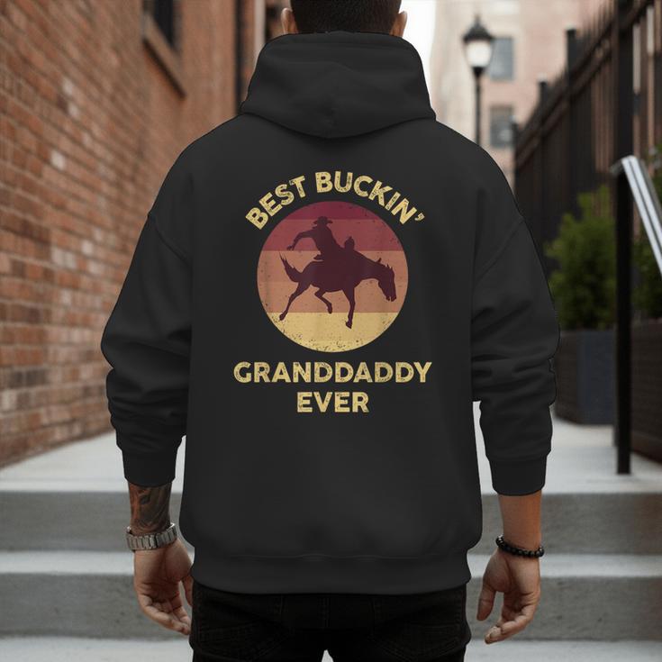 Best Buckin' Granddaddy Western Rodeo Cowboy Bucking Horse Men's Hoodie Back Print