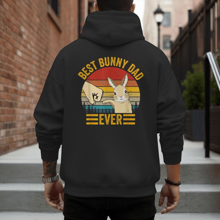 Best Bunny Dad Ever Rabbit Lover Father Pet Rabbit Men's Hoodie Back Print