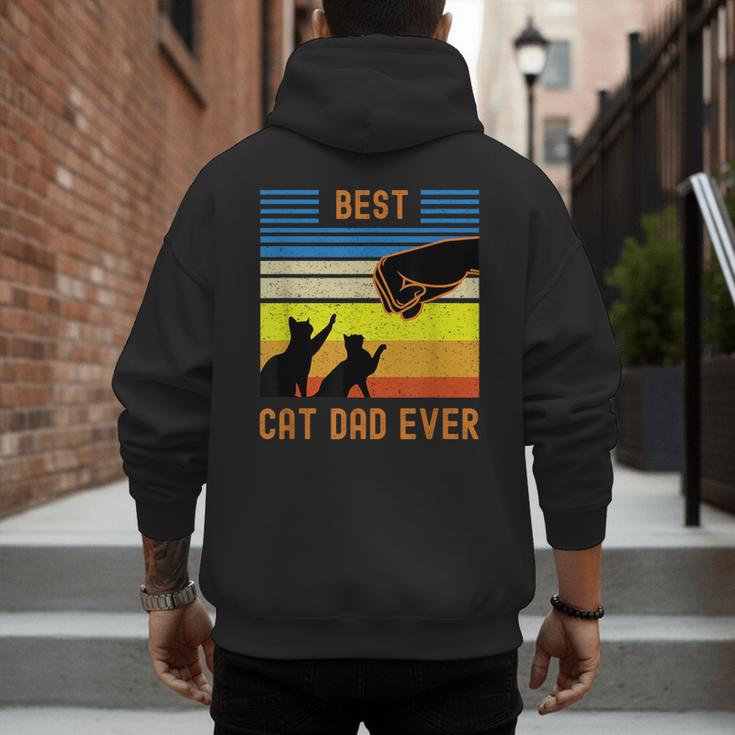 Best Cat Dad Ever Fist Bump For Fur Daddies Men Women Girls Kids Men's Hoodie Back Print
