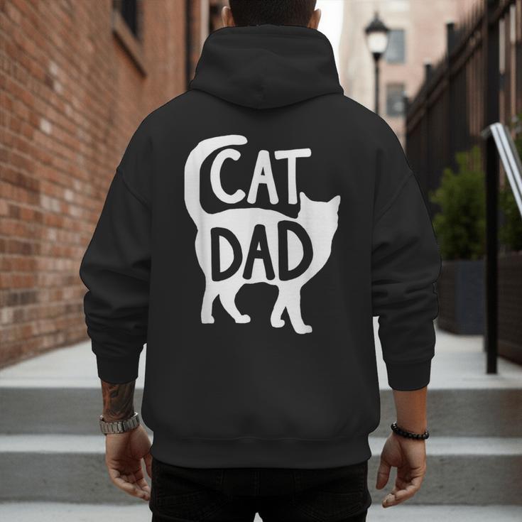Best Cat Dad Fathers Day Men Kitty Daddy Papa Christmas Meow Men's Hoodie Back Print