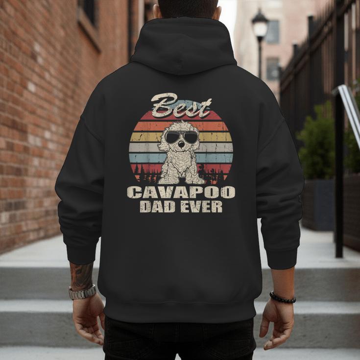 Best Cavapoo Dad Ever Vintage Retro Dog Dad Men's Hoodie Back Print