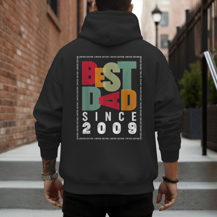 Best Dad Since 2009 Fathers Day Retro Vintage Men's Hoodie Back Print Best Dad Since 2009 Fathers Day Retro Vintage Men's Hoodie Back Print