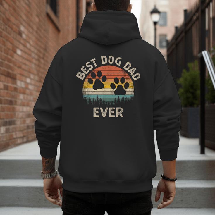 Best Dog Dad Ever Vintage Father's Day Dog Lover Men's Hoodie Back Print