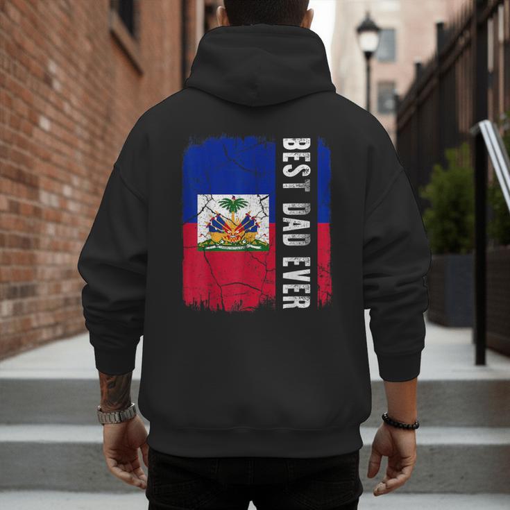 Best Haitian Dad Ever Haiti Daddy Father's Day Men's Hoodie Back Print