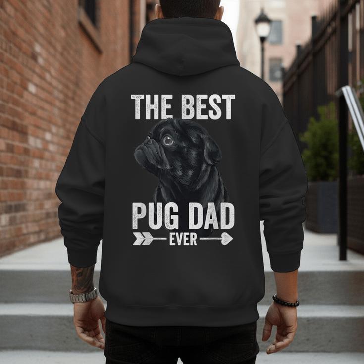 Best Pug Dad Ever Fathers Day Cute Daddy Dad Pug Men's Hoodie Back Print