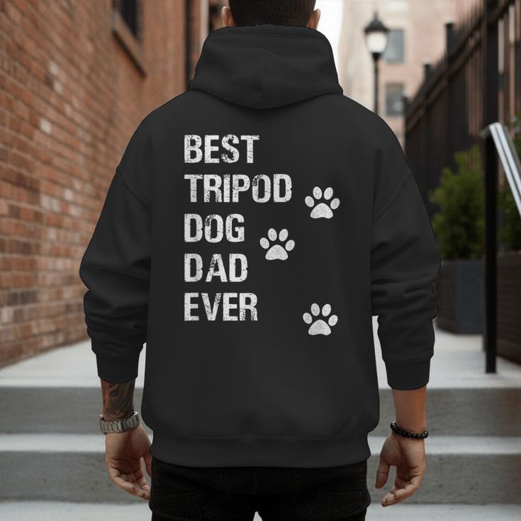 Best Tripod 3 Legged Dog Dad Novelty Dog Dad TShirt Men's Hoodie Back Print