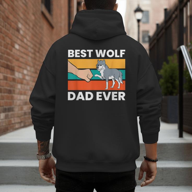 Best Wolf Dad Ever Men's Hoodie Back Print