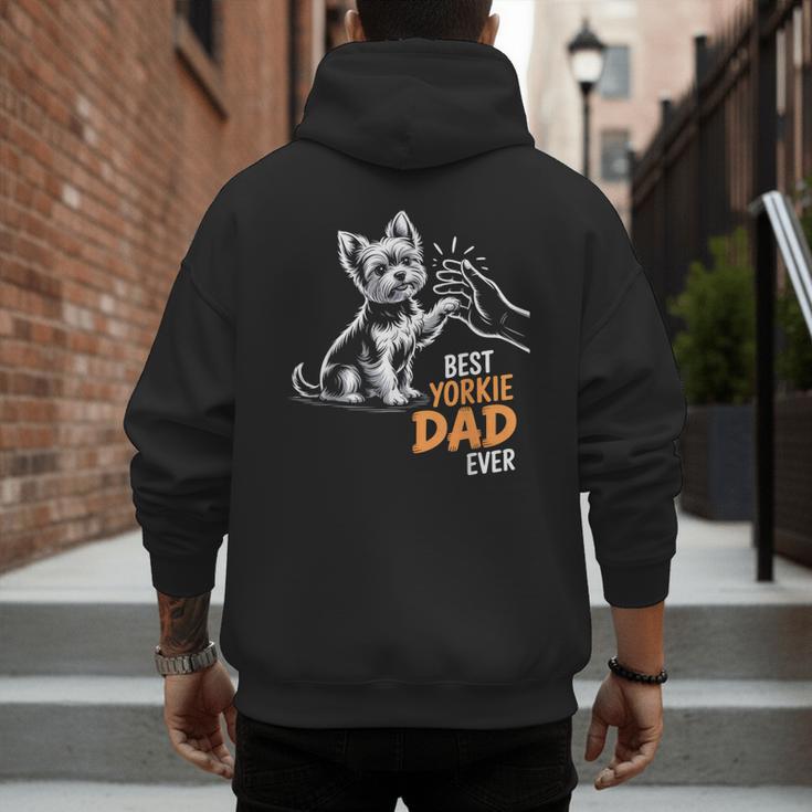 Best Yorkie Dad Ever Dog Yorkie I Love Yorkie Dad Men's Hoodie Back Print