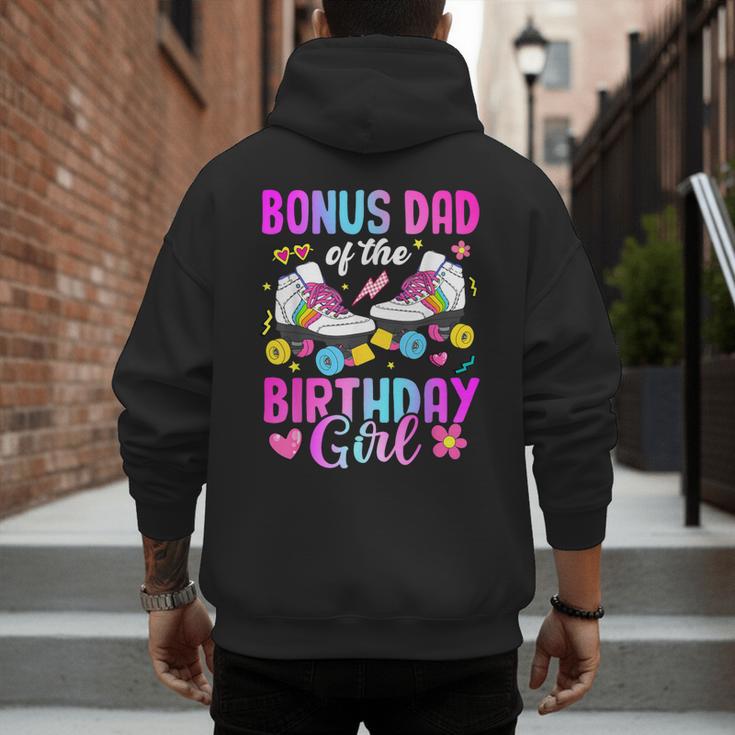 Bonus Dad Of The Birthday Girl Rolling Skate Bday Family Men's Hoodie Back Print