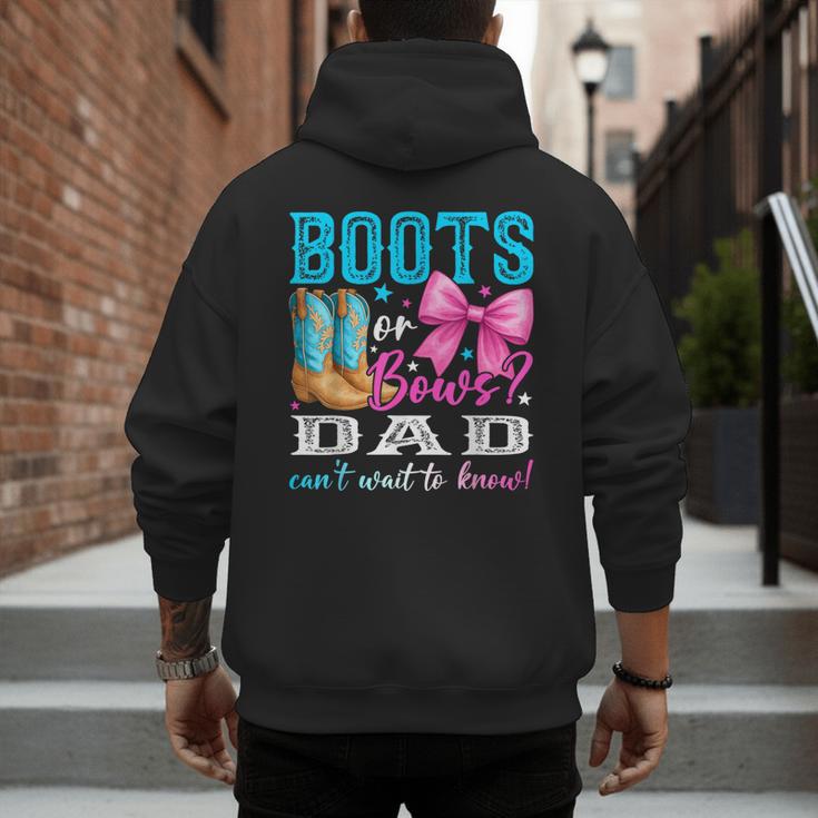 Boots Or Bows Dad Loves You Gender Reveal Party Men's Hoodie Back Print