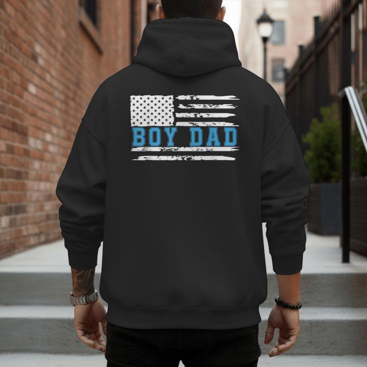 Boy Dad Proud Dad Of Boy Father Of Boy Shirt For Dad US Flag Men's Hoodie Back Print