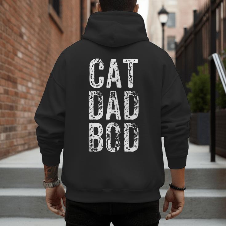 Cat Dad Bod Pet Owner Fitness Gym Men's Hoodie Back Print