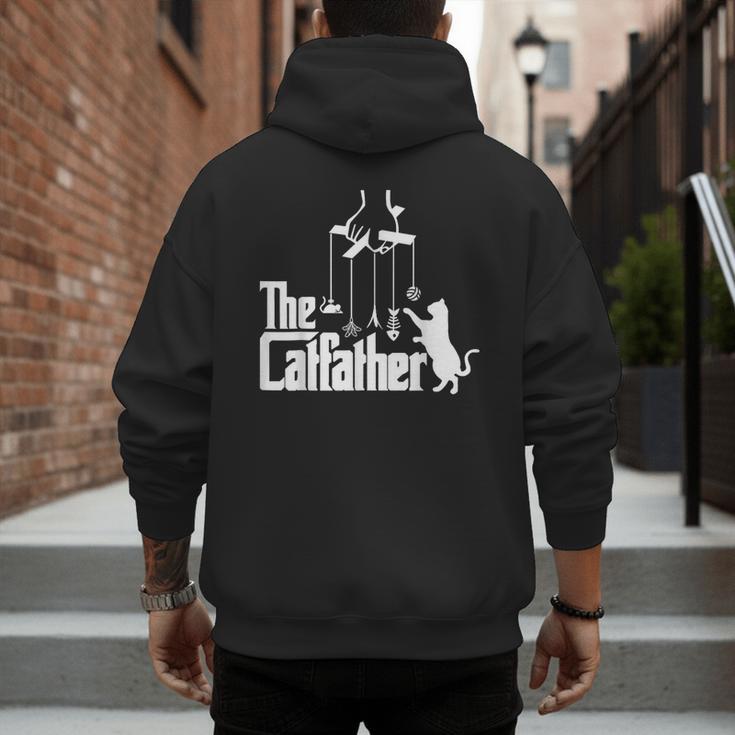 Cat Dad Life The Catfather Fathers Day Vintage Men's Hoodie Back Print