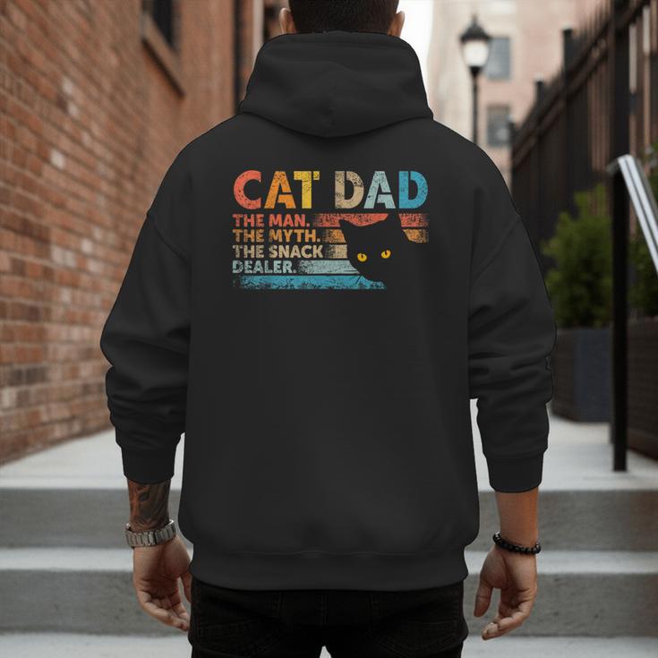 Cat Dad The Man The Myth Snack Dealer Fathers Day Men's Hoodie Back Print